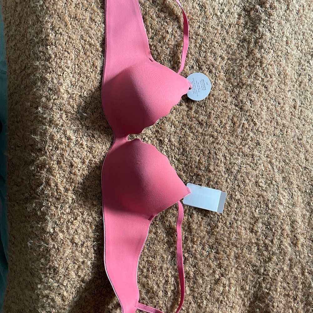 Pink Padded Scallop Edge Bra